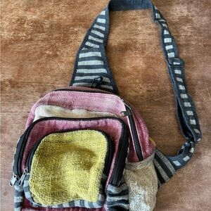 Multicolor Striped Women's Hemp Bag